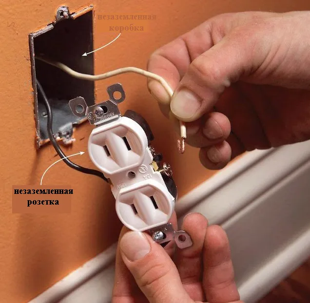 Незаземленная розетка
